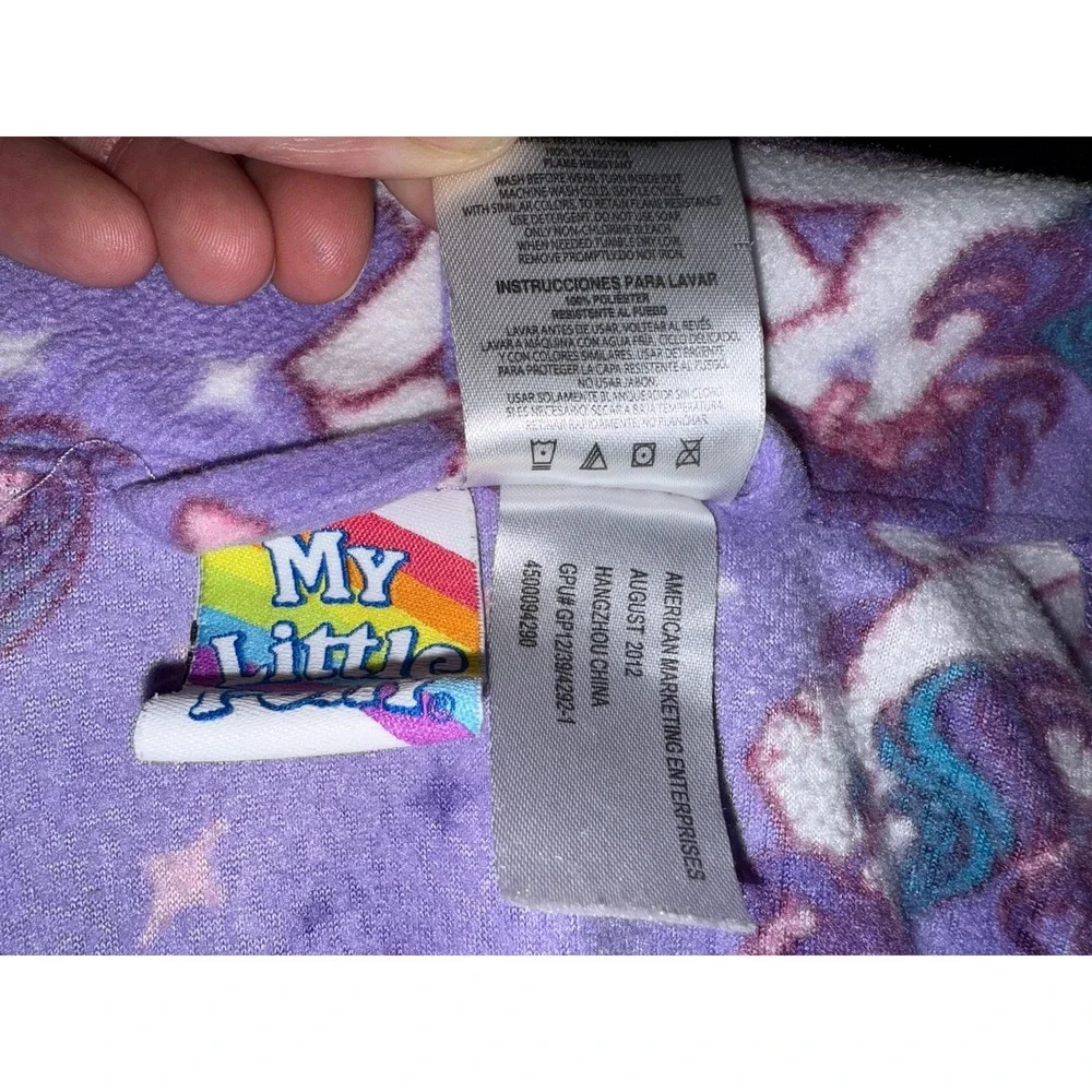 2012 ~ My Little Pony ~Purple Bathrobe Robe Size 10 Tie Waist OLDER STYLE PONIES